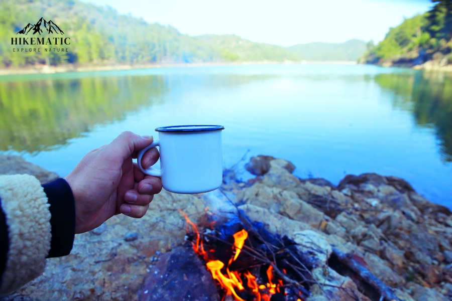 bank a fire while hiking or camping