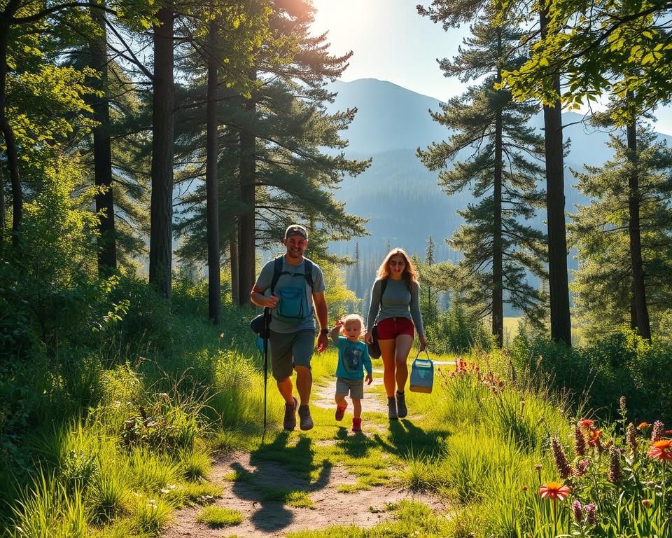 family hiking