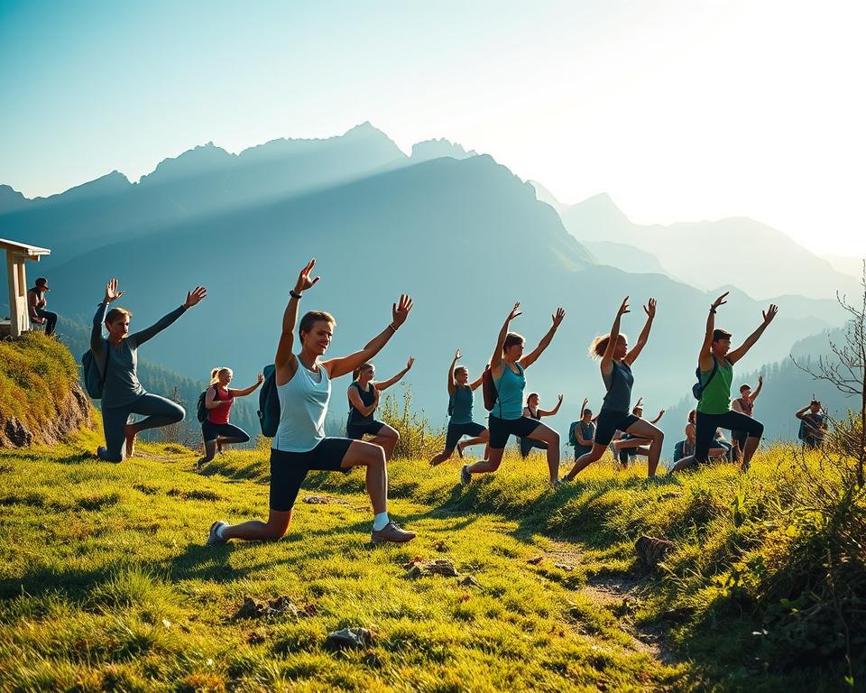 stretching before and after a hike