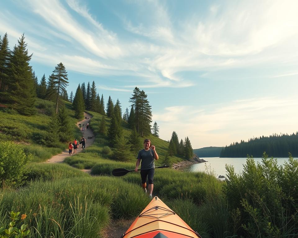 hiking and kayaking combo trips