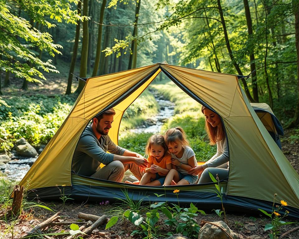 first time camping with kids