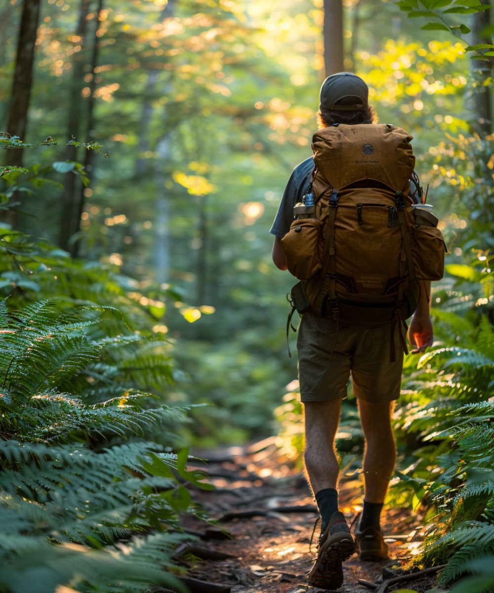 robert griffin hiking on a forest trail